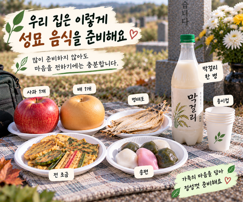 성묘 갈 때 뭐 가져가야 할까? 음식과 준비물 우리 집은 이렇게 챙겨요