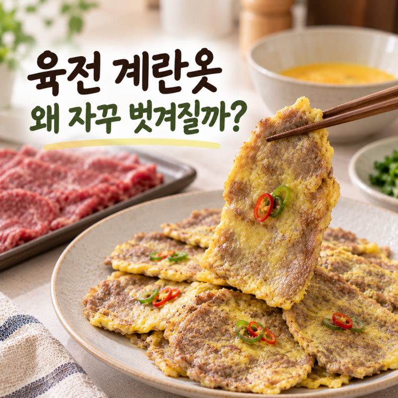 육전 만드는 방법, 계란옷 안 벗겨지게 부치는 법