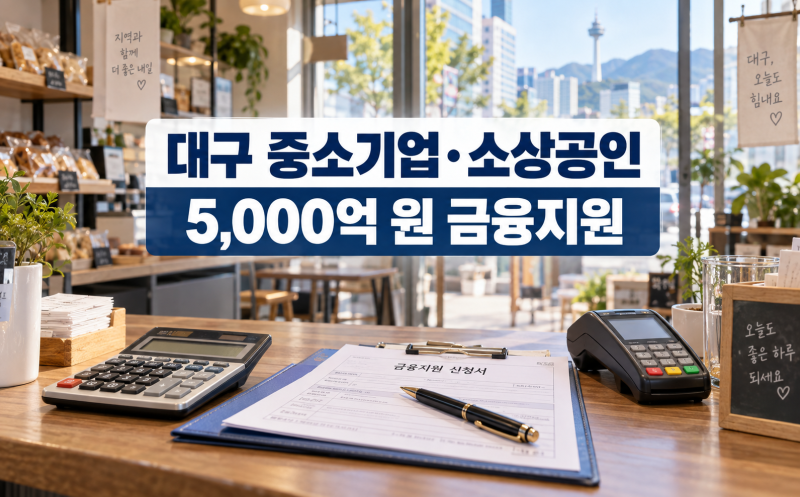 대구 중소기업·소상공인 5,000억 원 금융지원, 대상과 신청방법 총정리