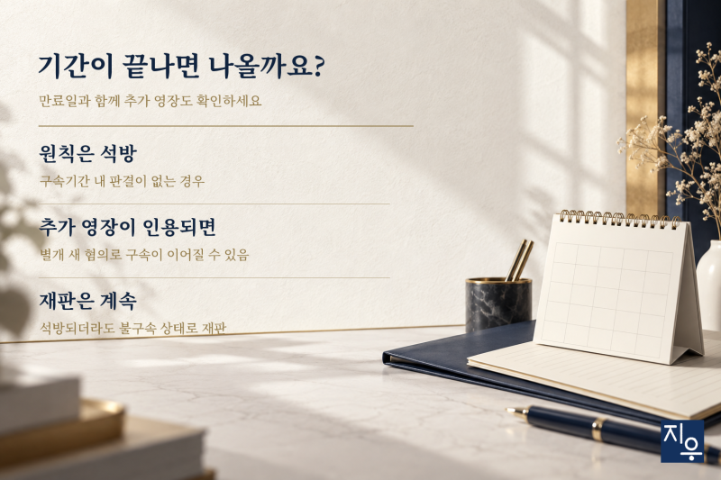 구속기간 끝나면 나오나요? 추가 영장·보석 신청 확인사항