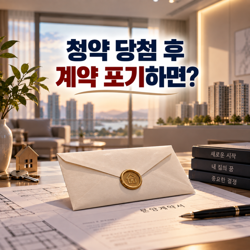 청약 당첨 후 계약 포기하면?｜청약통장 재사용과 재당첨 제한