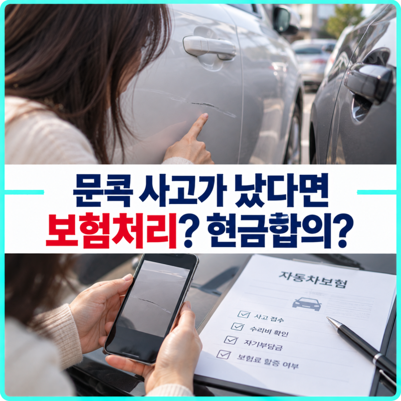 문콕 사고가 났다면? 자동차보험 처리와 현금합의 전 확인할 것