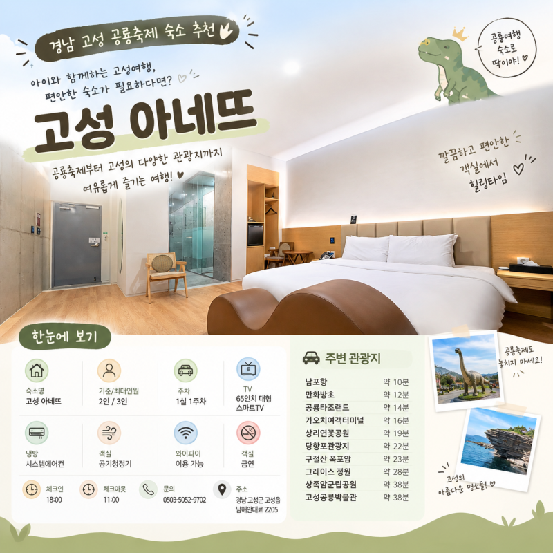 Gyeongnam Goseong Dinosaur Festival Accommodation Recommendation: Goseong Annette for a Trip with Kids