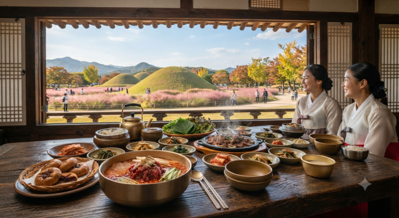 "웨이팅 2시간도 아깝지 않다! 10월 핑크뮬리 만개한 경주 대릉원 & 황리단길 한우물회·쌈밥 ....
