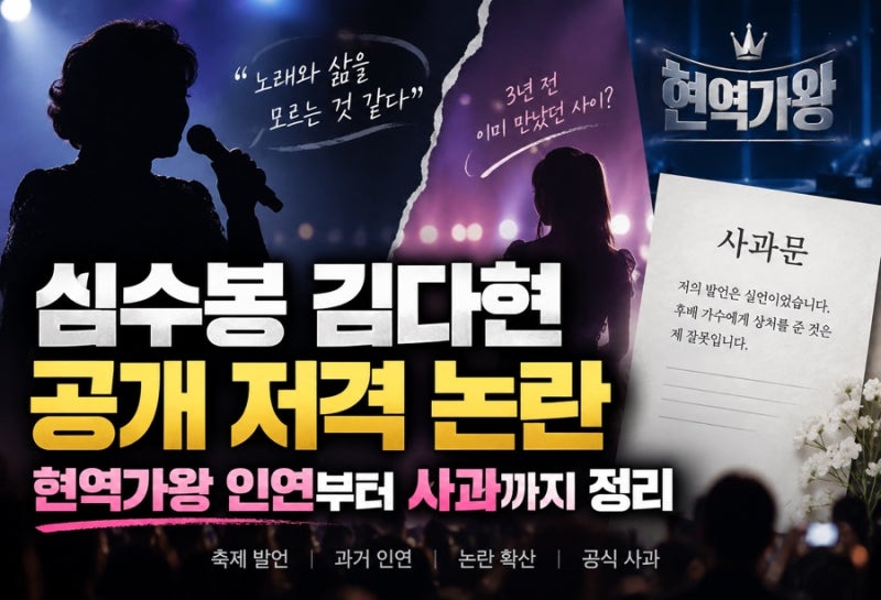 심수봉 김다현 공개 저격 논란 무슨 일? 현역가왕 인연과 사과 정리