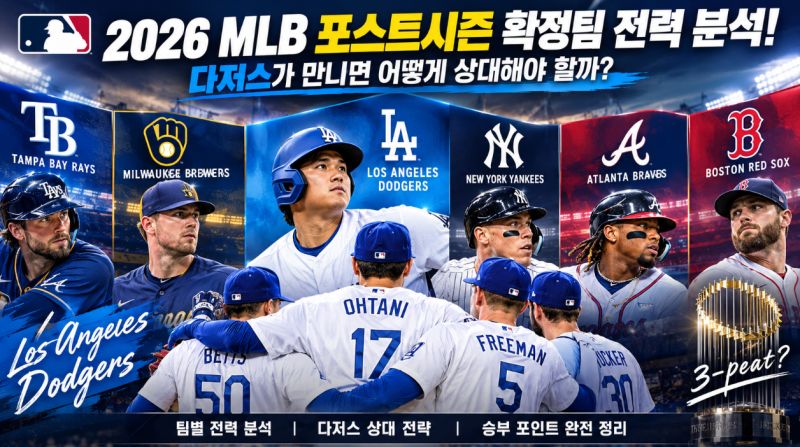 2026 MLB 포스트시즌 확정팀 전력 분석! 다저스가 만나면 어떻게 상대해야 할까?