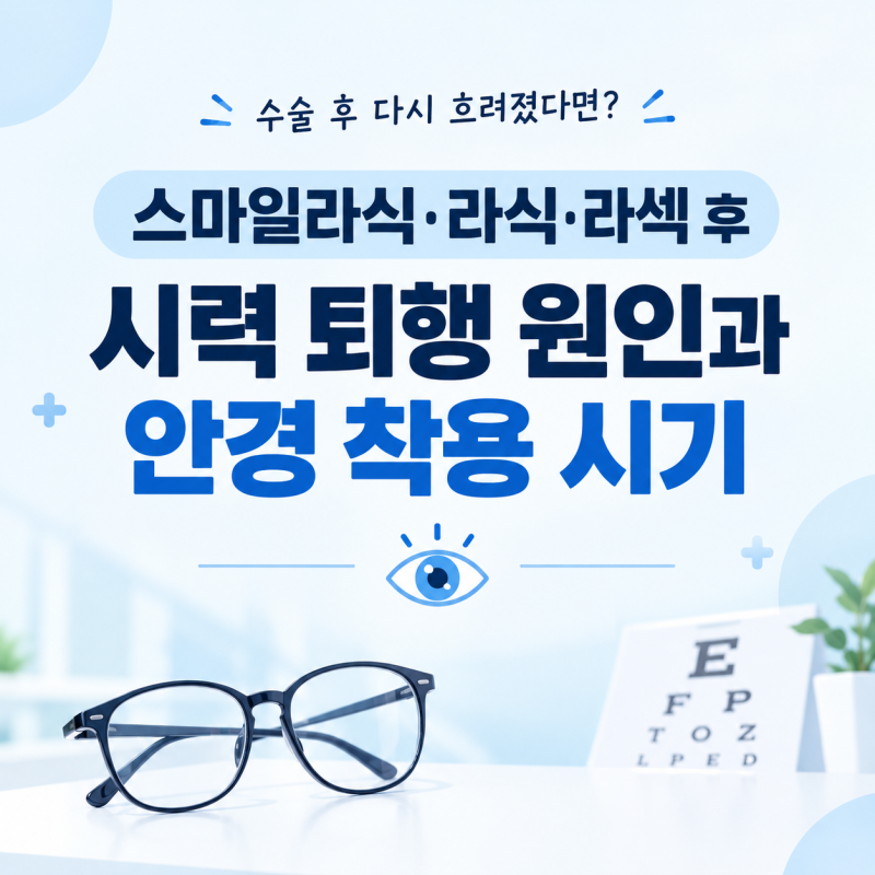 스마일라식·라식·라섹 후 다시 흐려졌다면? 시력 퇴행 원인과 안경 착용 시기 완벽 분석