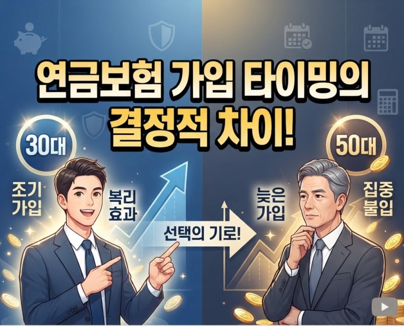 30대 vs 50대, 연금보험 가입 타이밍의 결정적 차이!