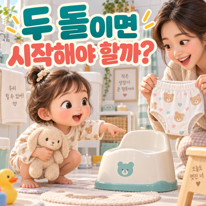 아기배변훈련시기, 두 돌이면 무조건 시작해야 할까?