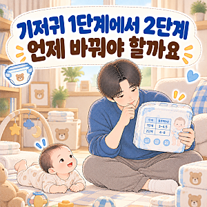신생아 기저귀 1단계 2단계 언제 바꿔야 할까 — 5kg 무렵 우리집 사이즈업 기준