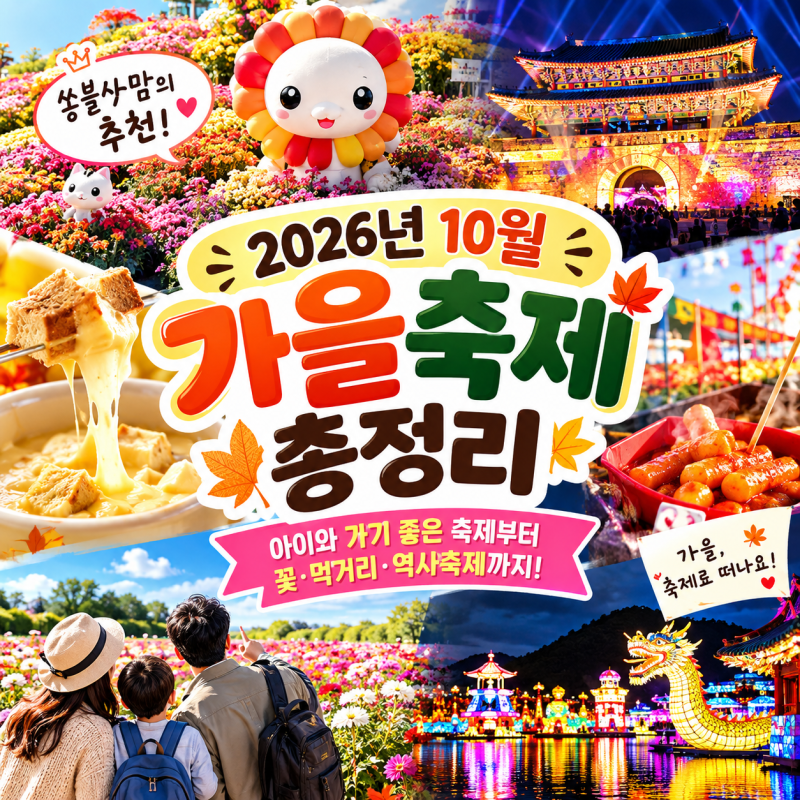2026년 10월 가을축제 총정리! 아이와 가기 좋은 축제부터 꽃,먹거리까지!