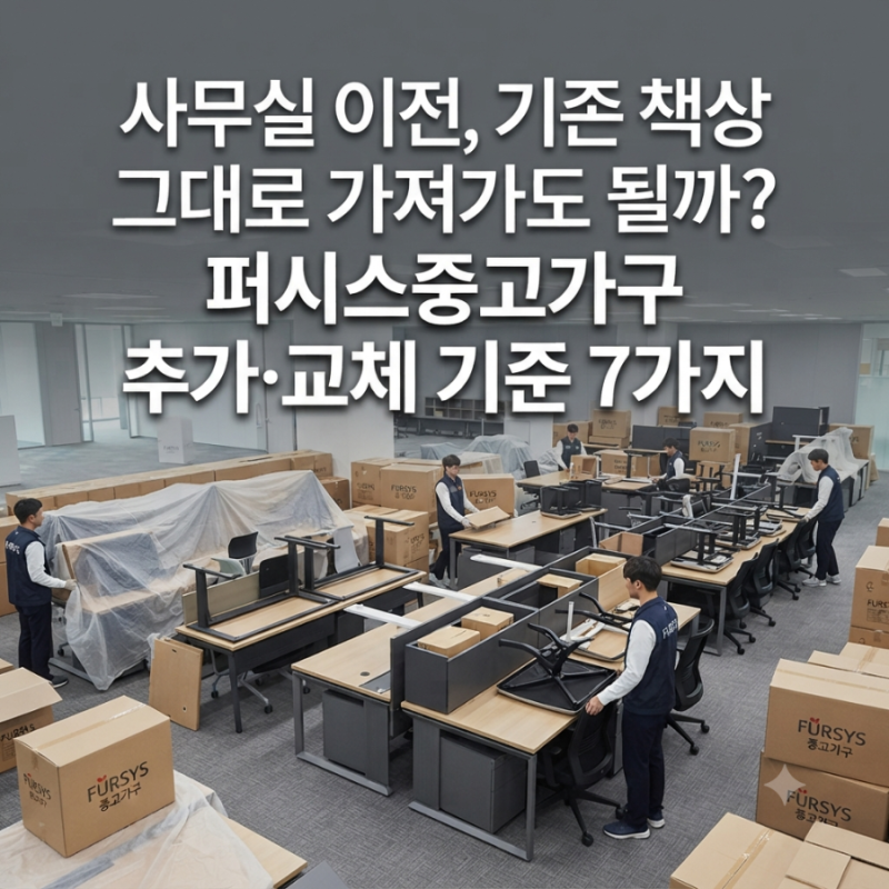 사무실 이전, 기존 책상 그대로 가져가도 될까? 퍼시스중고가구 추가·교체 기준 7가지
