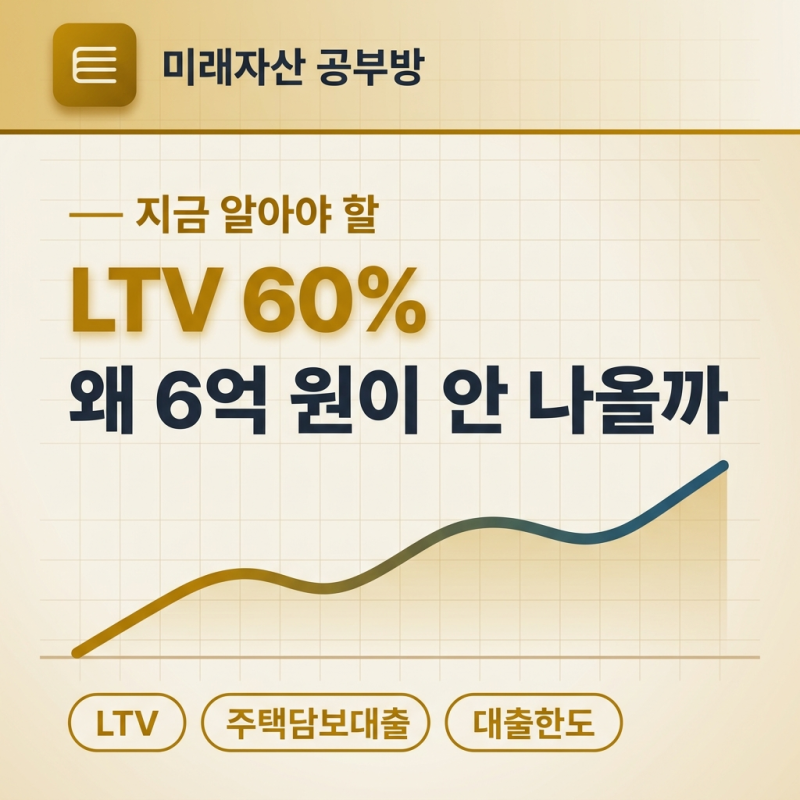LTV 60%인데 왜 6억이 안 나올까 — 대출 한도의 진짜 순서