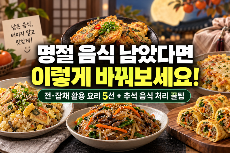 명절 음식 남았다면 이렇게 바꿔보세요! 전·잡채 활용 요리 5선과 질리지 않는 추석 음식 처....