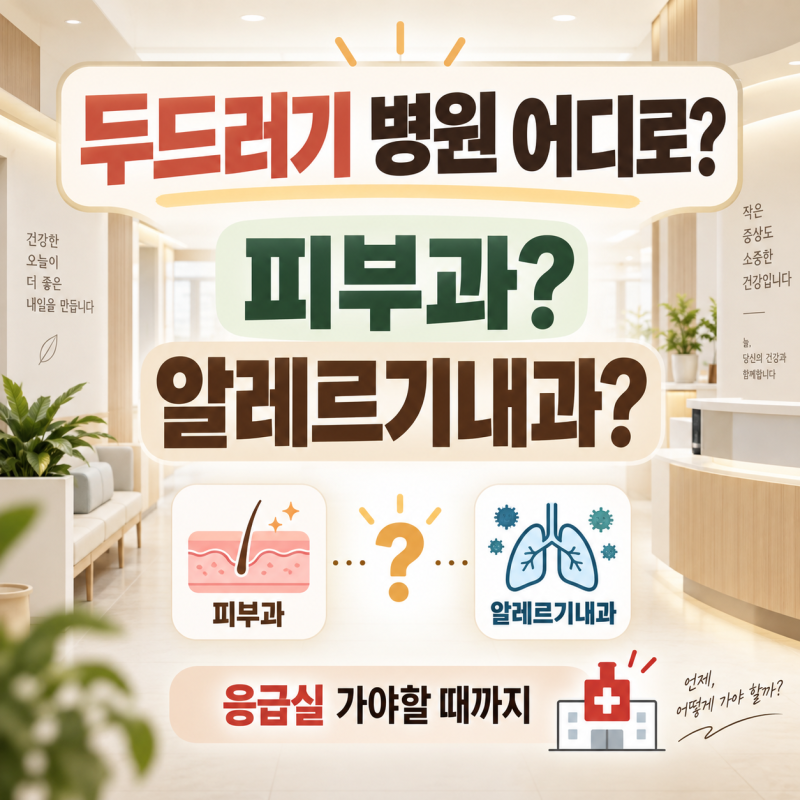 두드러기 병원 어디로 가야 할까? 피부과·알레르기내과·응급실 기준