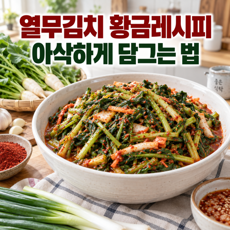 "열무김치 맛있게 담그는법 황금레시피" 풋내 없이 아삭하게 만드는 비법