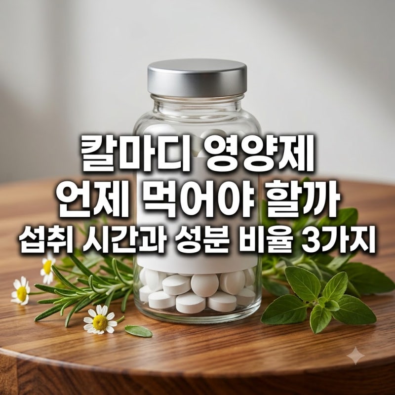 칼마디 영양제 언제 먹어야 할까 섭취 시간과 성분 비율 3가지