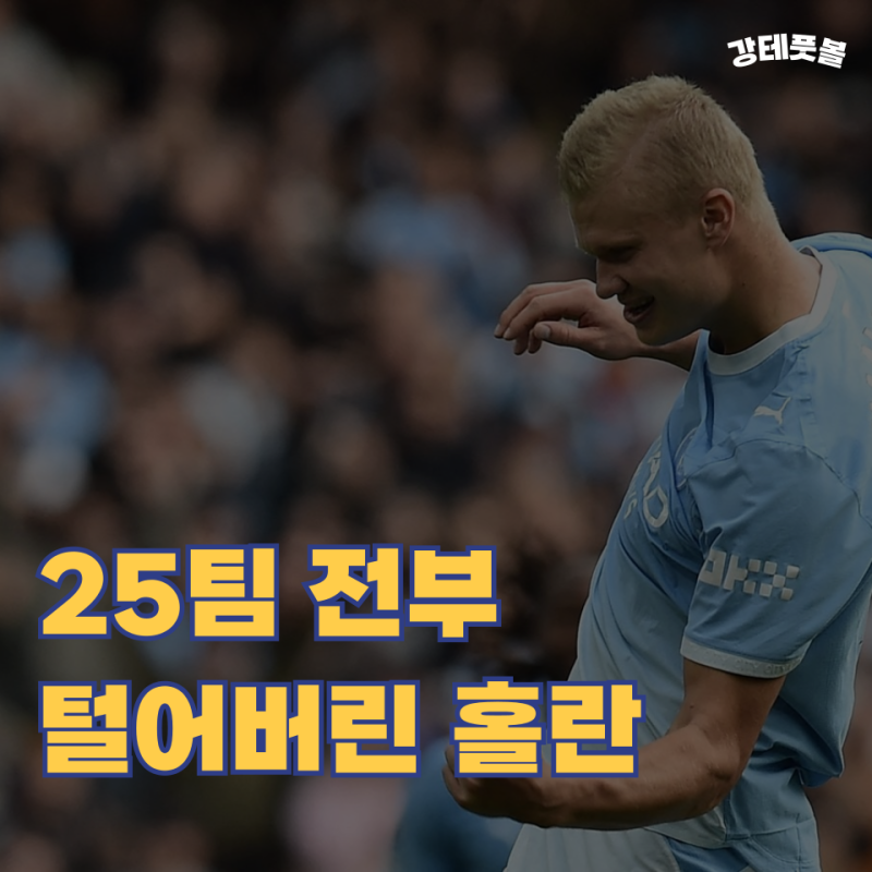 엘링 홀란드, 프리미어리그 25개 팀 상대로 모두 득점 (PL 컬렉션 완성)