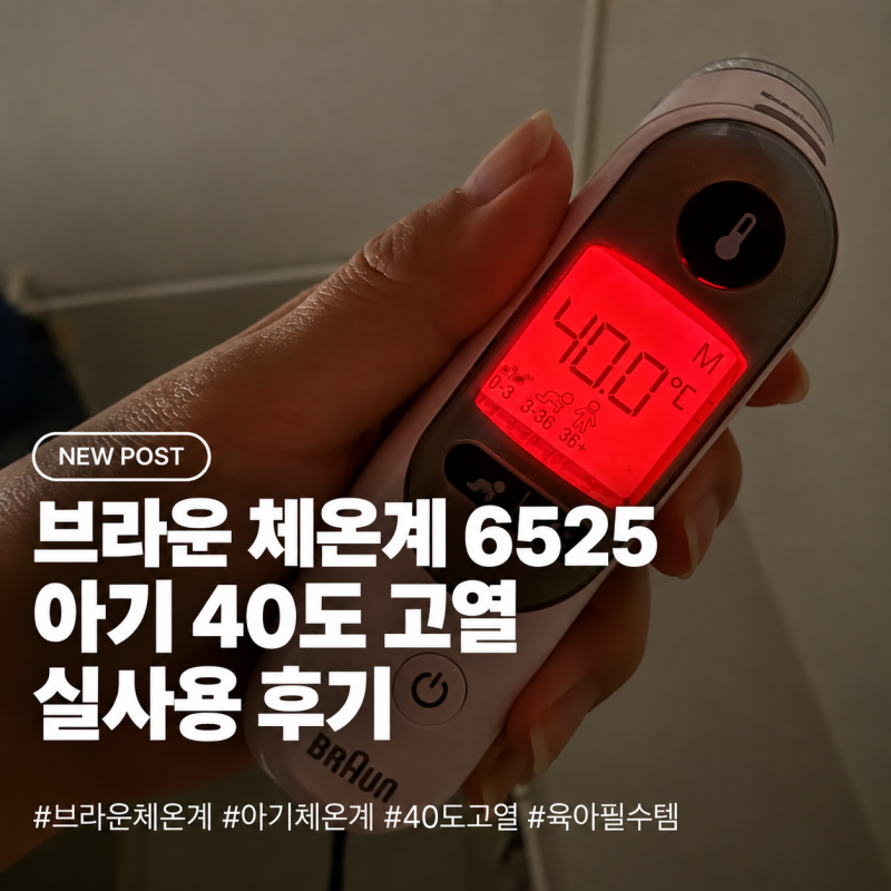 브라운 체온계 6525 후기, 아기 40도 고열에 써보니 좋았던 점