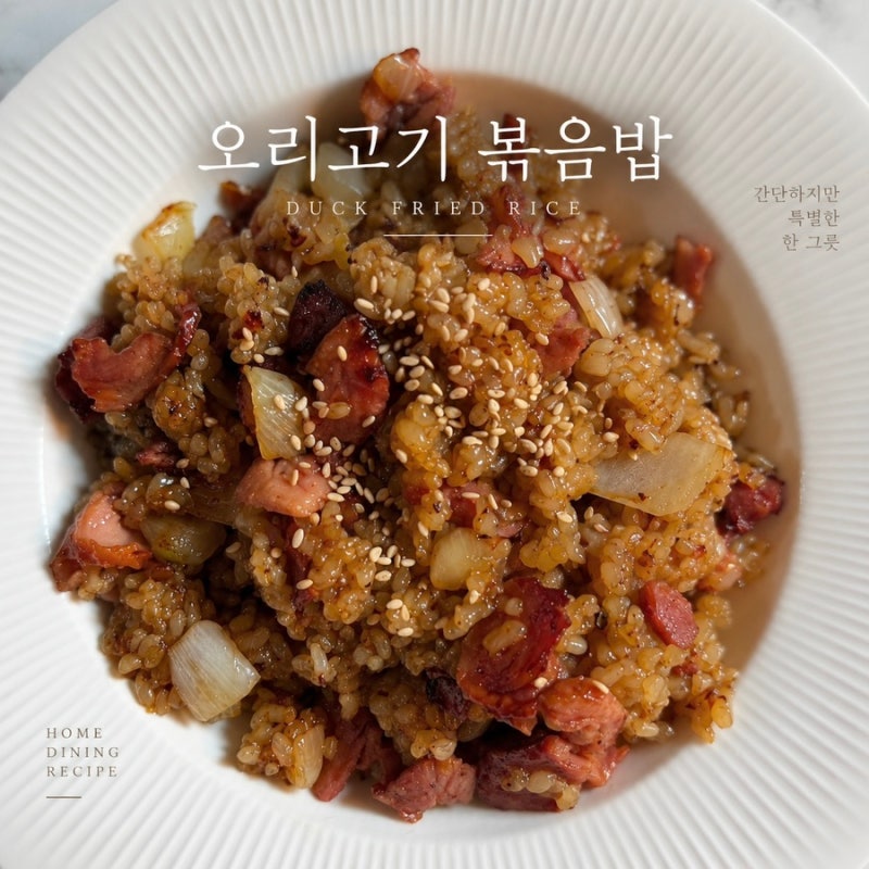 오리고기 볶음밥, 훈제오리와 양파로 간단하게 만드는 한 끼