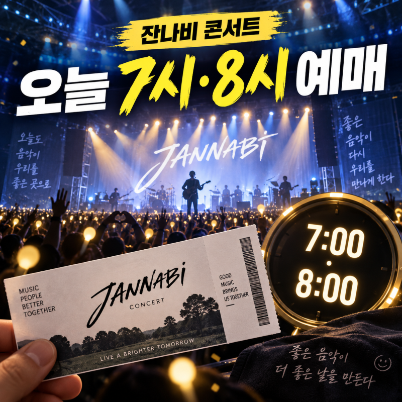 잔나비 서울 KSPO DOME 콘서트 오늘 티켓팅｜오후 7시·8시 공연별 예매시간
