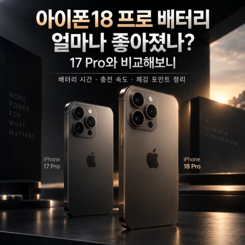 아이폰18 프로 배터리 얼마나 좋아졌나? 17 프로와 비교해보니
