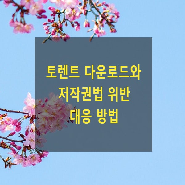 토렌트 다운로드와 저작권법 위반 처벌과 대응 방법