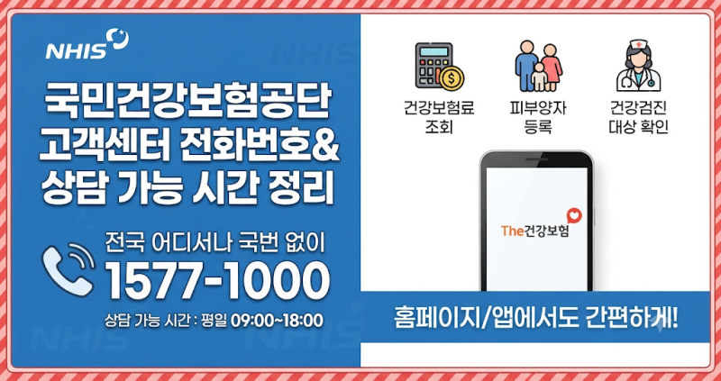 국민건강보험공단 고객센터 전화번호, 상담 가능 시간 정리
