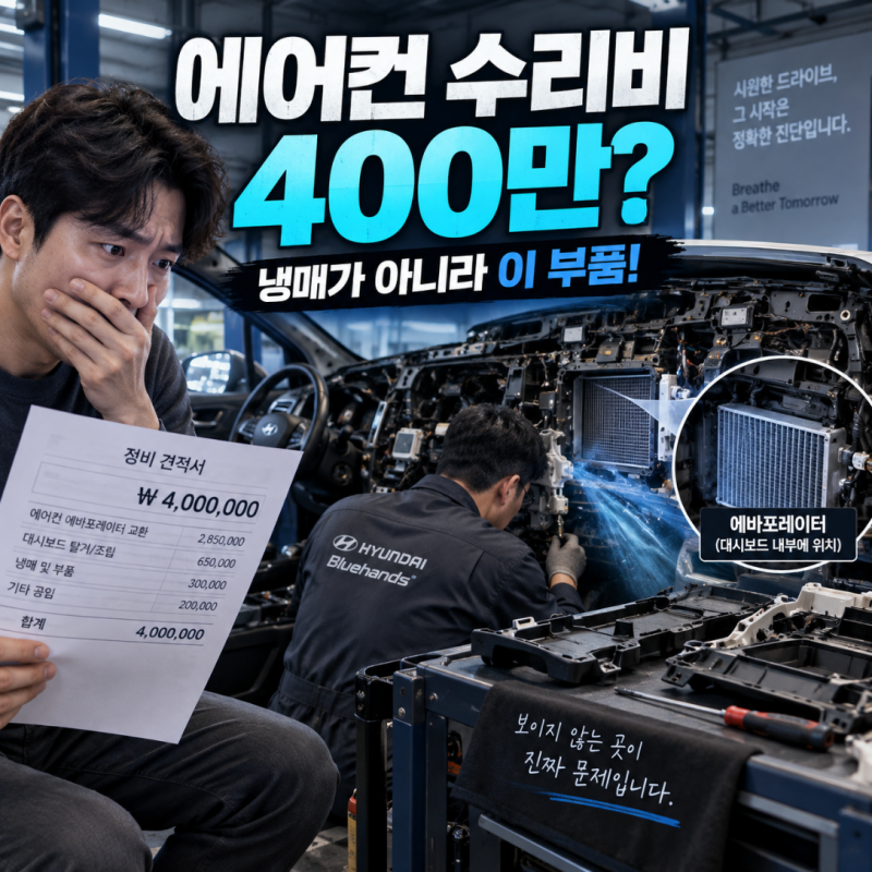 차 에어컨 수리비 400만원까지? 문제는 냉매가 아니라 대시보드 안 "이 부품"ㄷㄷㄷ