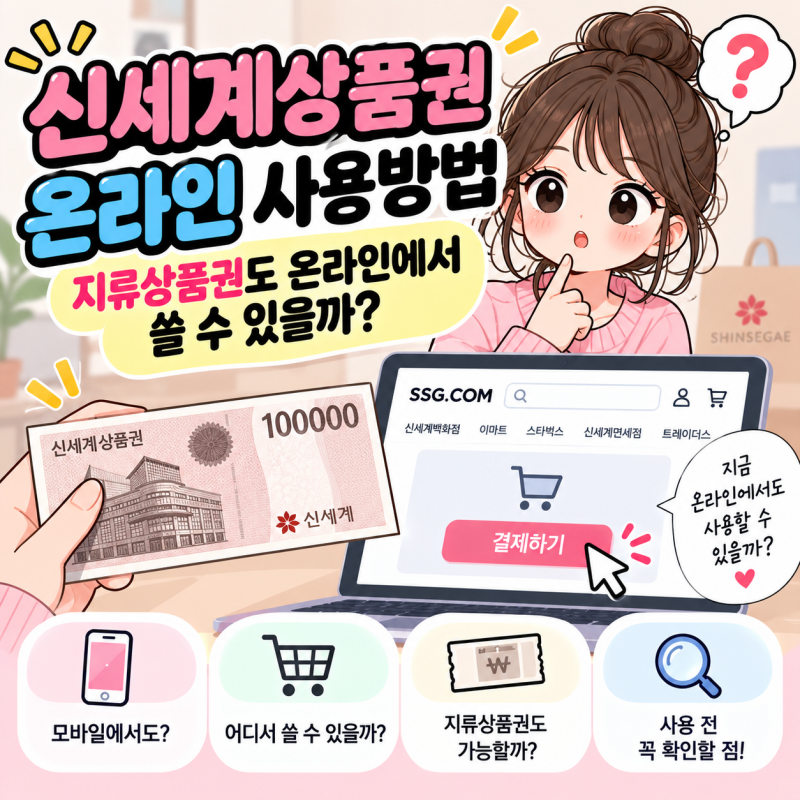신세계상품권 온라인 사용방법, 지류상품권도 온라인에서 쓸 수 있을까?