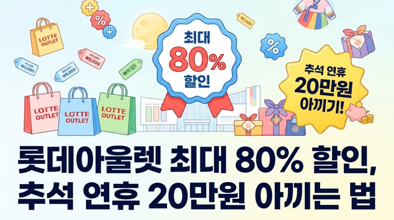 롯데아울렛 최대 80% 할인, 추석 연휴 20만원 아끼는 법
