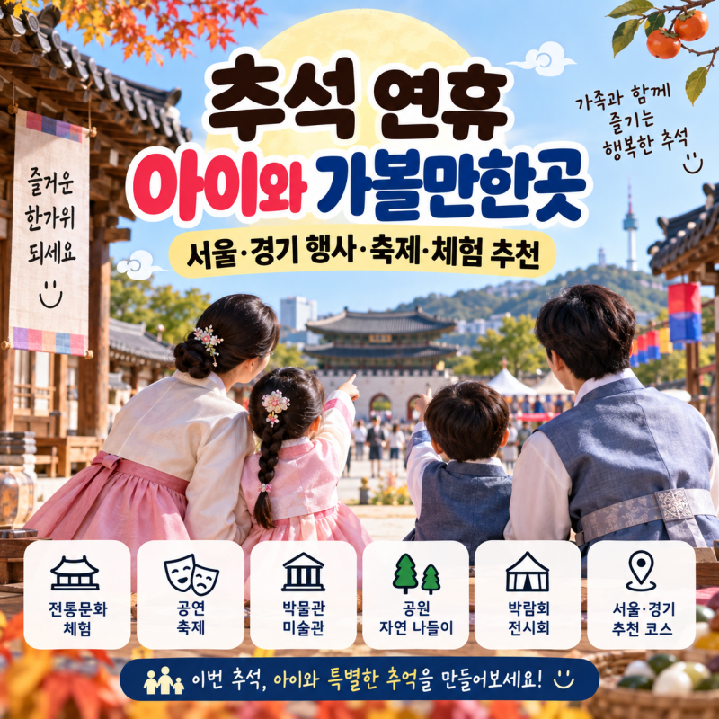 추석 연휴 아이와 가볼만한곳｜서울·경기 행사·축제·체험 추천