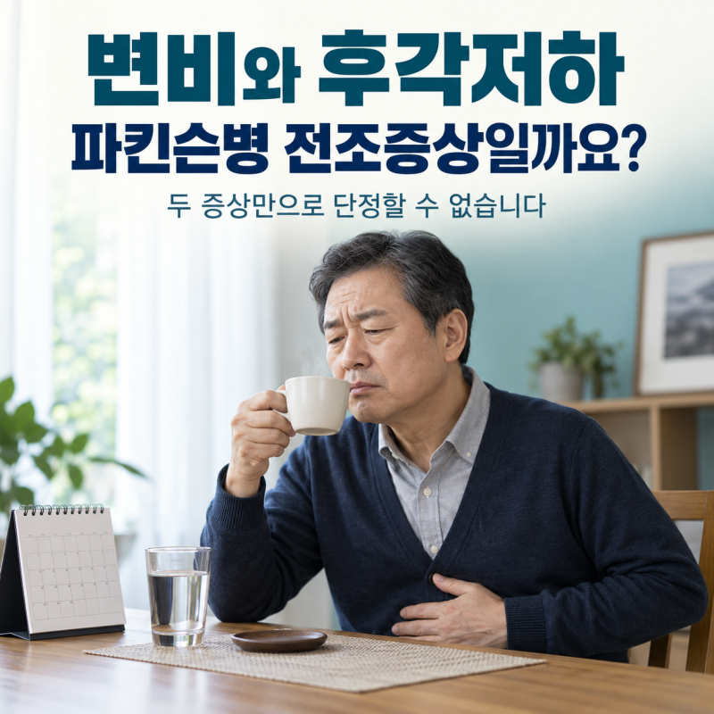 변비와 후각저하가 함께 나타나면 파킨슨병 전조증상일까요?