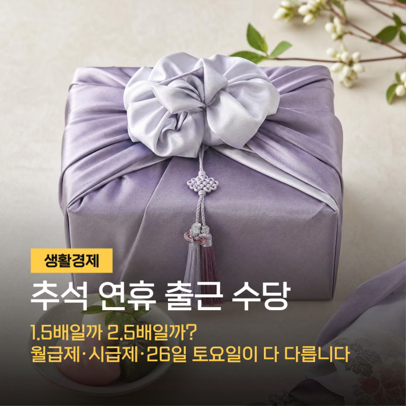 추석 연휴 출근 수당, 1.5배일까 2.5배일까(사례별)