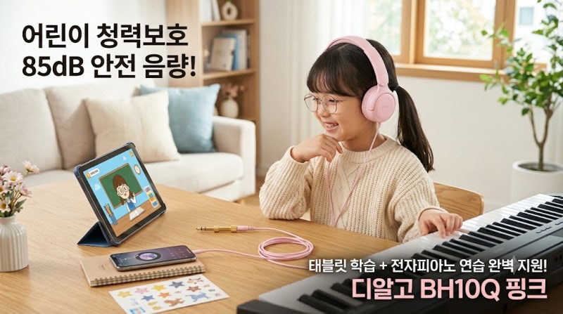 디알고 어린이 헤드셋 청력보호 기준과 태블릿·전자피아노 완벽 활용법