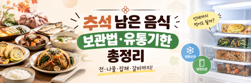 추석 남은 음식 보관법 총정리｜전·나물·잡채·갈비 유통기한