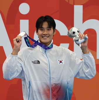 “47초39 한국신기록 찍더니…” 김영범 근황, 아시안게임 자유형 100m 은메달까지 왔다