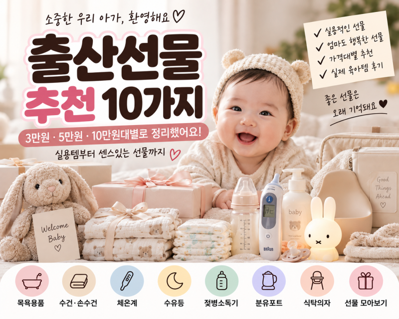 출산선물 추천 BEST 10｜3만원·5만원·10만원대 센스있는 선물