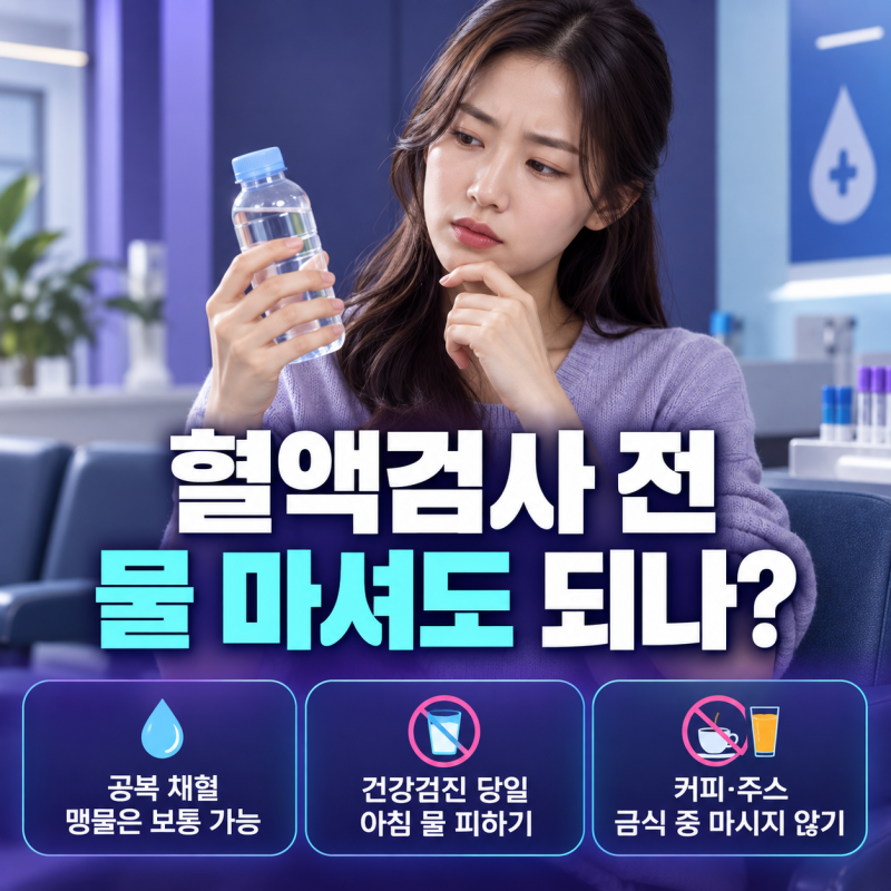 혈액검사 전 물 마셔도 되나? 공복검사와 건강검진 기준 차이