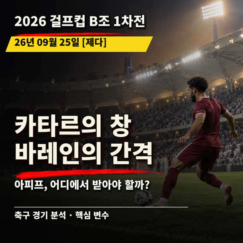 [26.09.25 걸프컵 카타르 vs 바레인] 아피프의 연결, 디펜딩 챔피언의 간격을 벌릴까