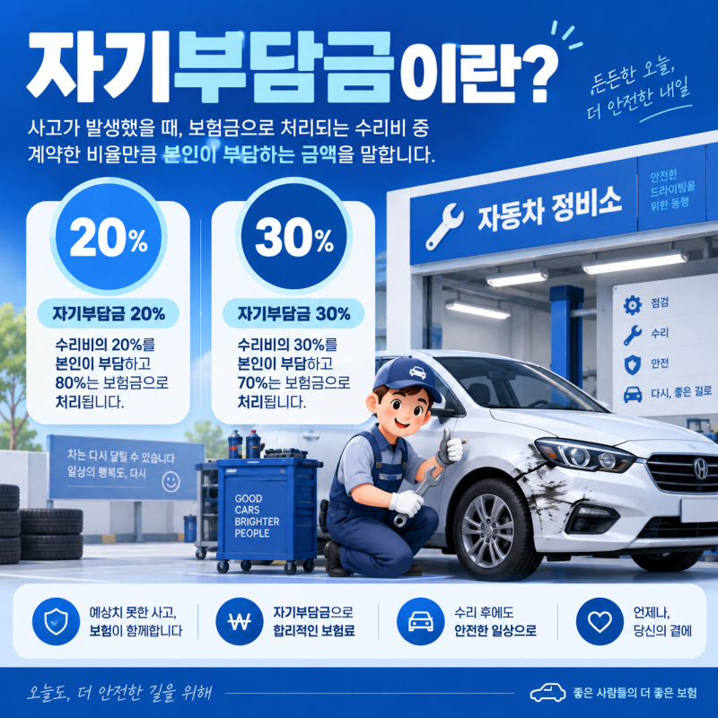 자동차보험 자기부담금이 뭔가요? 20%와 30%의 차이 한방 정리