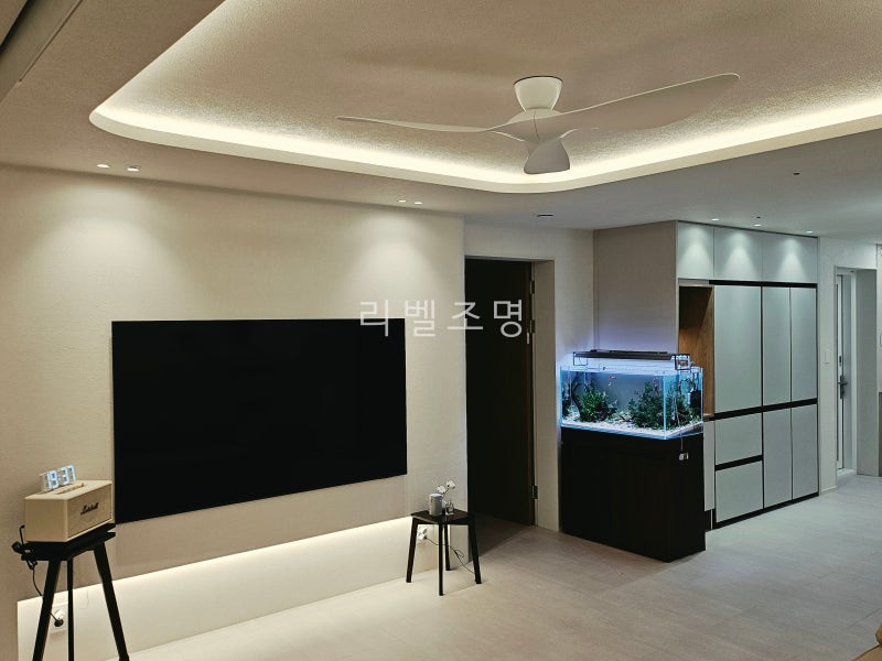 [ 광주조명 ] 나주 혁신도시 영무예다음 실링팬 라인조명 간접등 시공으로 세련된 공간