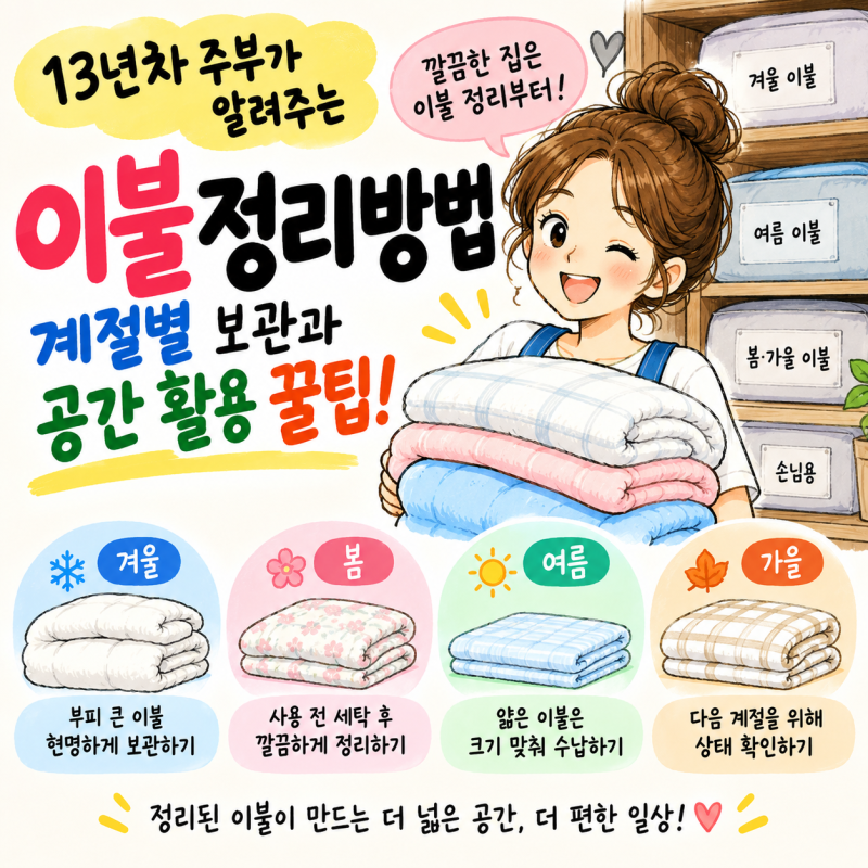 이불정리방법, 아직도 이렇게 하세요? 공간 활용 200% 늘려주는 살림 꿀팁