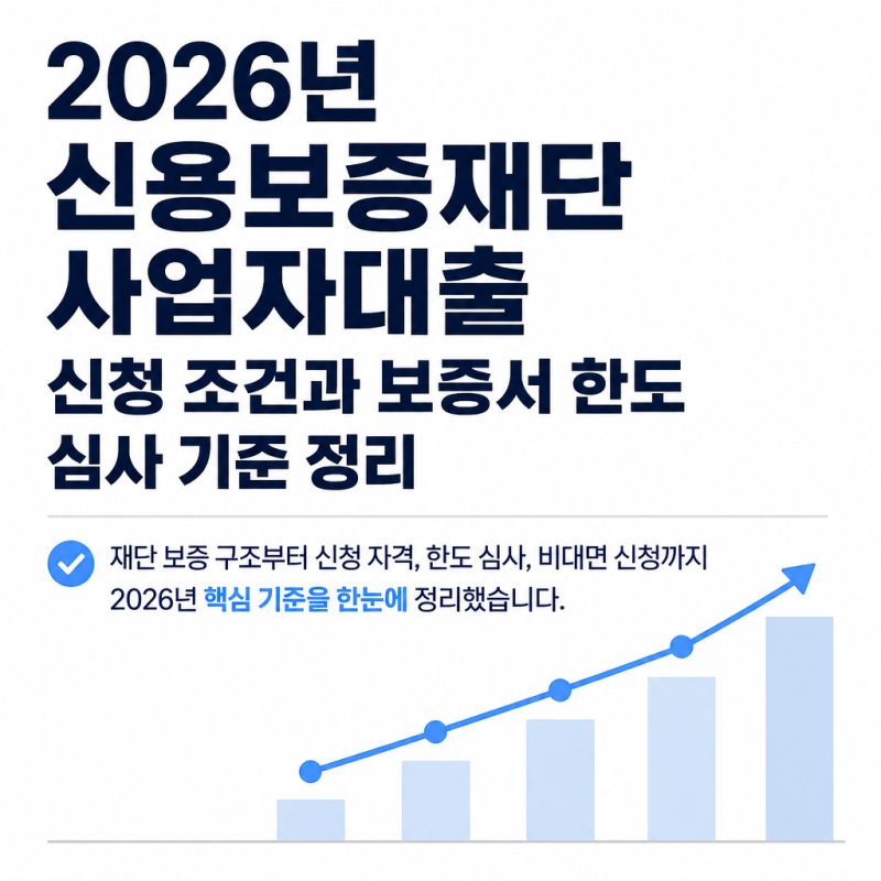 2026년 신용보증재단 사업자대출 신청 조건과 보증서 한도 심사 기준 정리