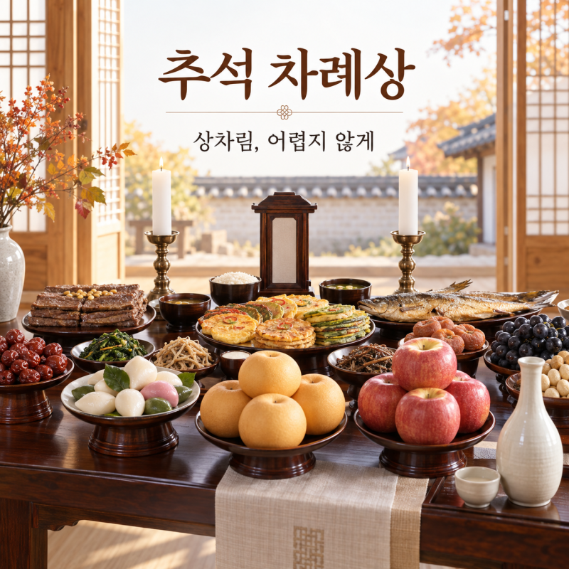 추석 차례상 차리는 법, 음식 종류와 상차림 순서 쉽게 정리