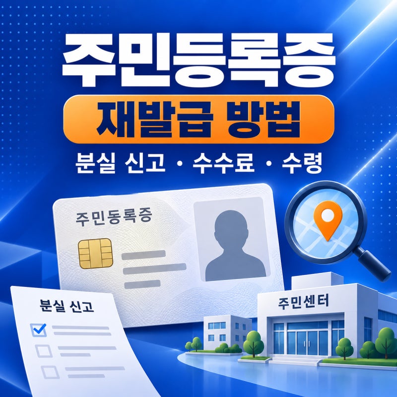 주민등록증 재발급 방법｜분실 신고부터 수수료·처리기간·수령까지 총정리