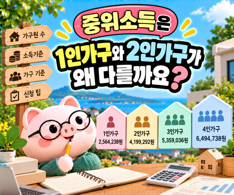 중위소득은 1인가구와 2인가구가 왜 다를까요?｜가구원 수 확인하는 방법