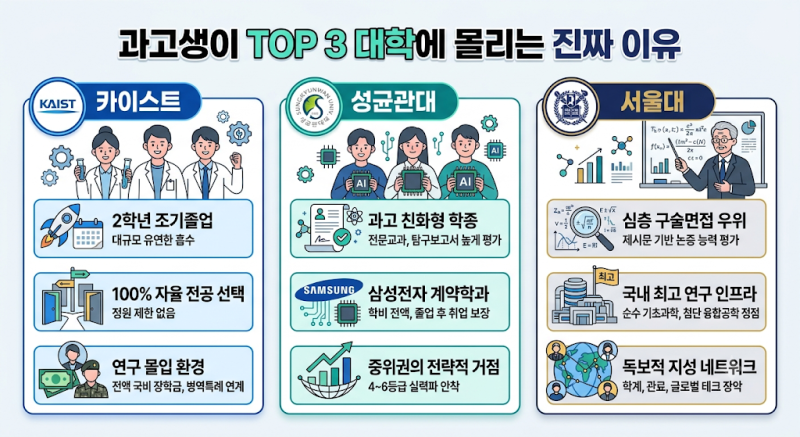 [과학고 대학 TOP3] 카이스트·성균관대·서울대 싹쓸이? 과고생들이 유독 몰리는 3가지 진짜 ....
