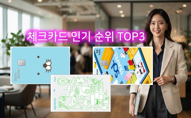 체크카드 인기 순위 TOP3 혜택 좋은 카드 비교 추천