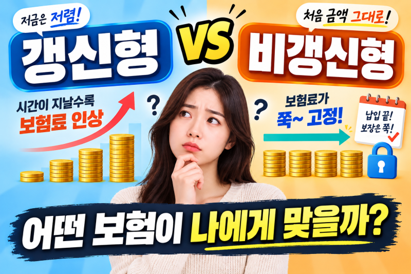 갱신형 비갱신형 보험 차이점 및 장단점 비교
